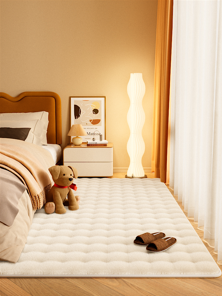 Warm Feeling Bunny Cashmere Bedside Blanket Floor Mat Cloth Blanket Winter Thickened Living Room Non Slip Tatami Bedroom Mat Ins Style