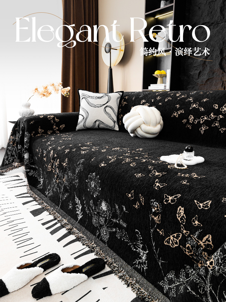 Accessible Luxury Fancy Chenille Sofa Cover Towel 2025 Popular New Arrival One-Piece Full Cover Blanket Non Slip Sofa Cushion