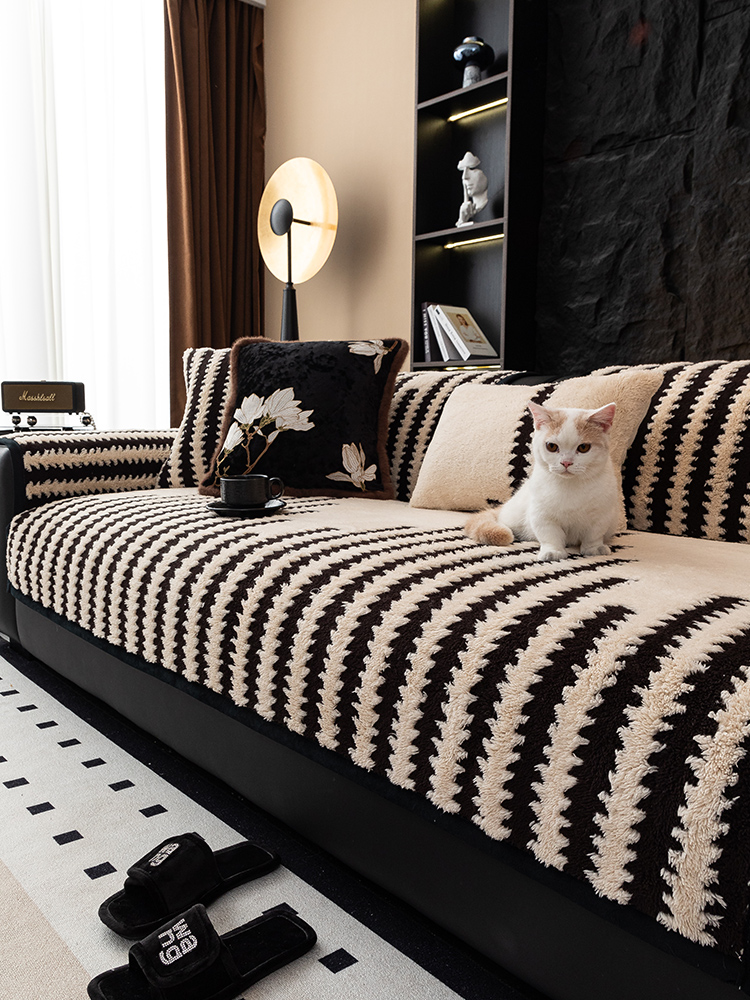 Fancy Stuffed Sofa Cushion Autumn and Winter 2025 New Arrival One-Piece Fixed Non Slip Leather Sofa Cushion Cover Cloth