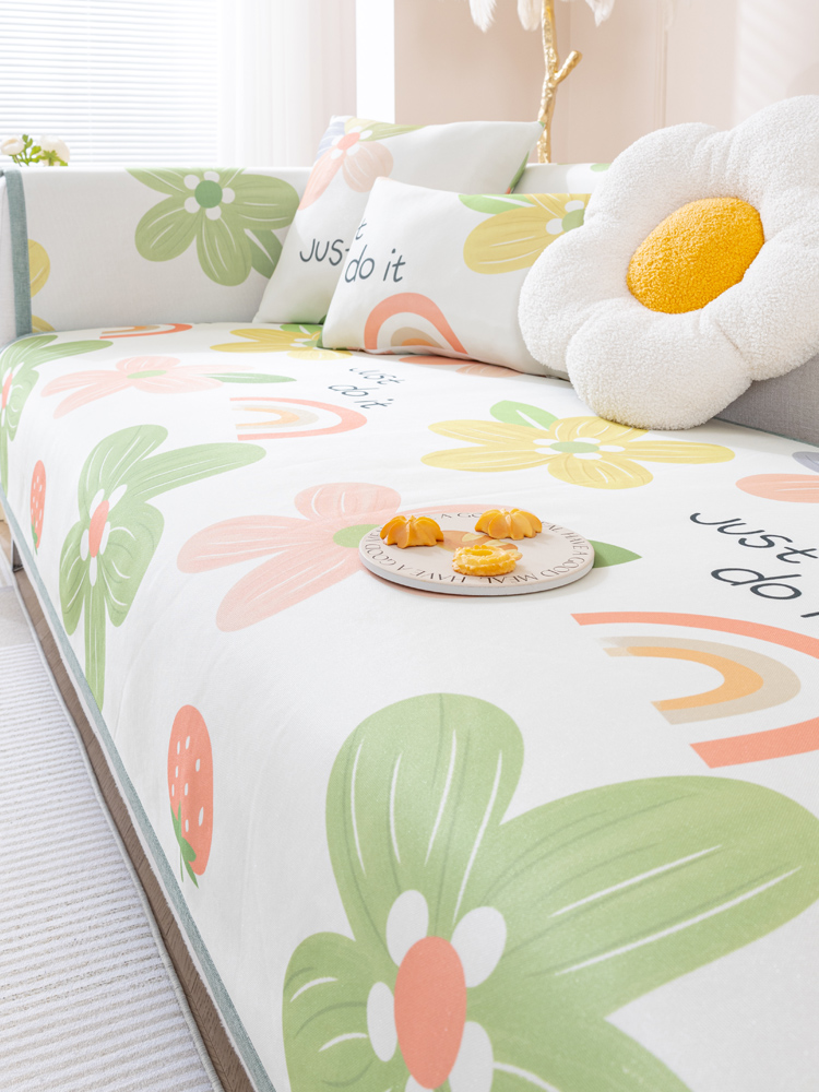 Summer Summer Ice Silk Summer Mat Sofa Cushion Non-Slip Seat Cushions Minimalist Ins Cool Sofa Cover Cover Cloth