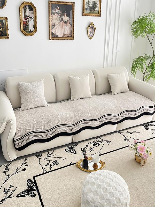 2025 New Arrival Cream Sofa Cushion All Year Round Neutral One Piece Non Slip Autumn and Winter Stuffed Sofa Cushion Cover Cloth