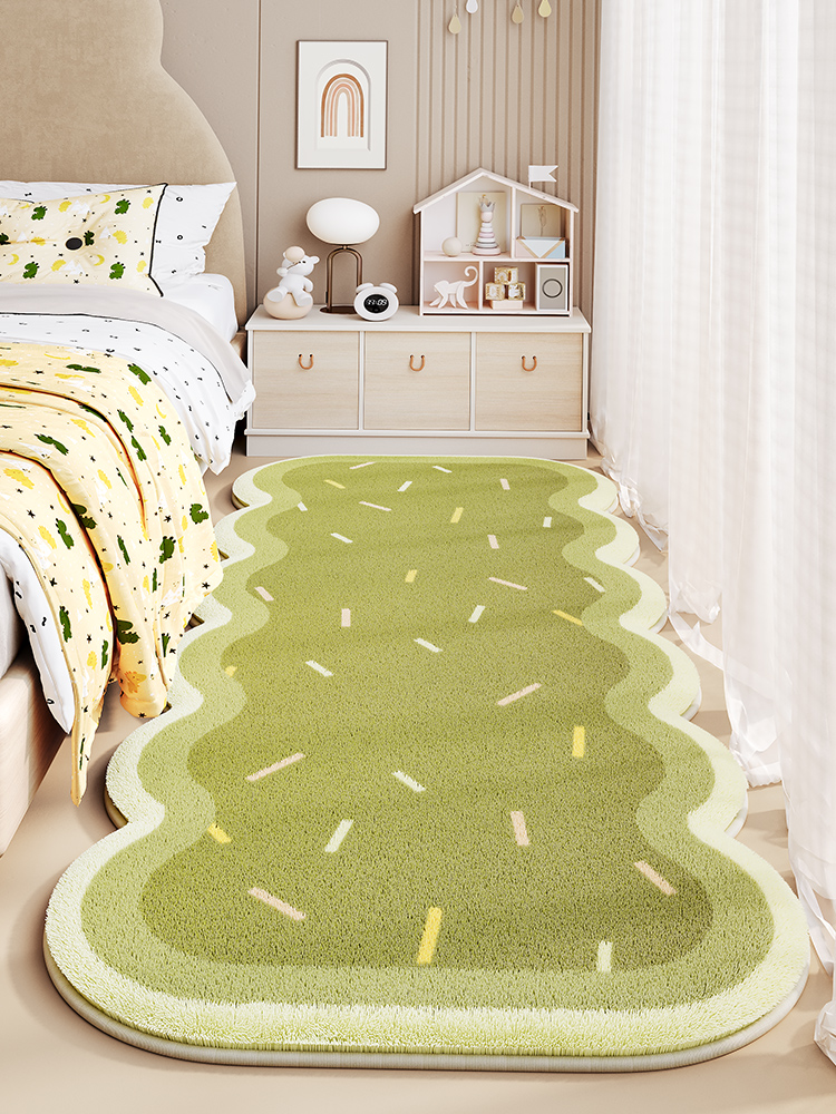 Cream Style Master Bedroom Bedside Carpet Asymmetrical Shaped Cashmere Floor Mat Machine Washable Living Room Sofa Table Carpet