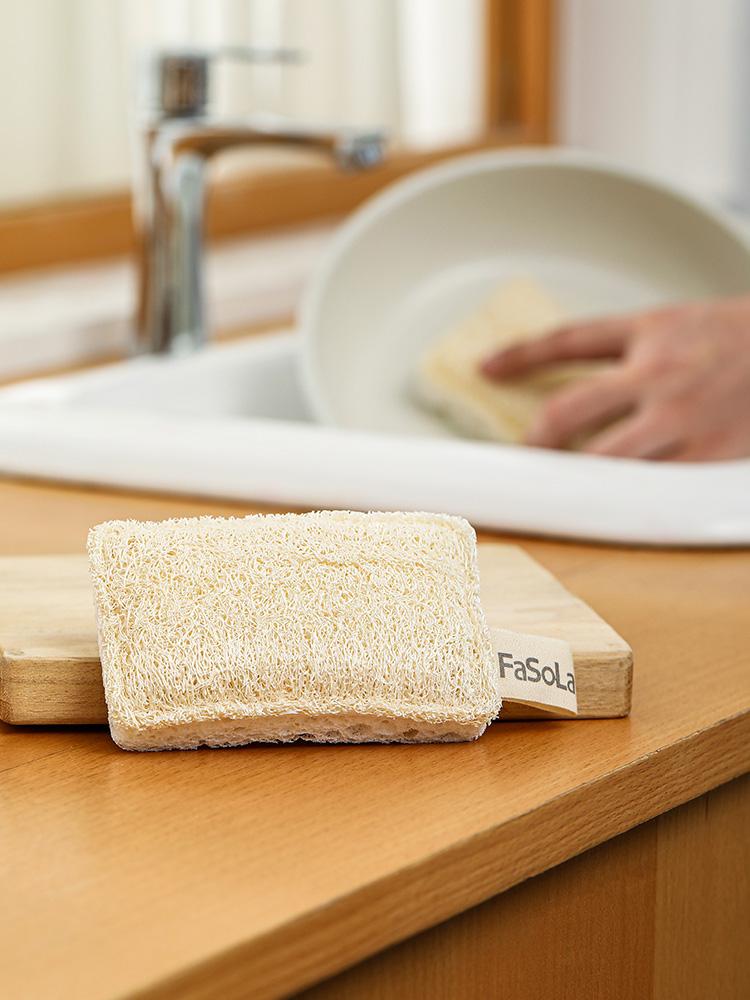 Fasola Dish Brush Kitchen Cleaning Natural Loofah