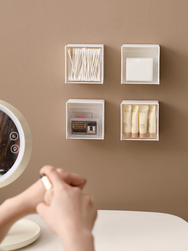 Fasola Cotton Swab Cotton Pad Storage Box Wall Hanging Flip Toilet Bathroom Floss Creative Wall Storage Box