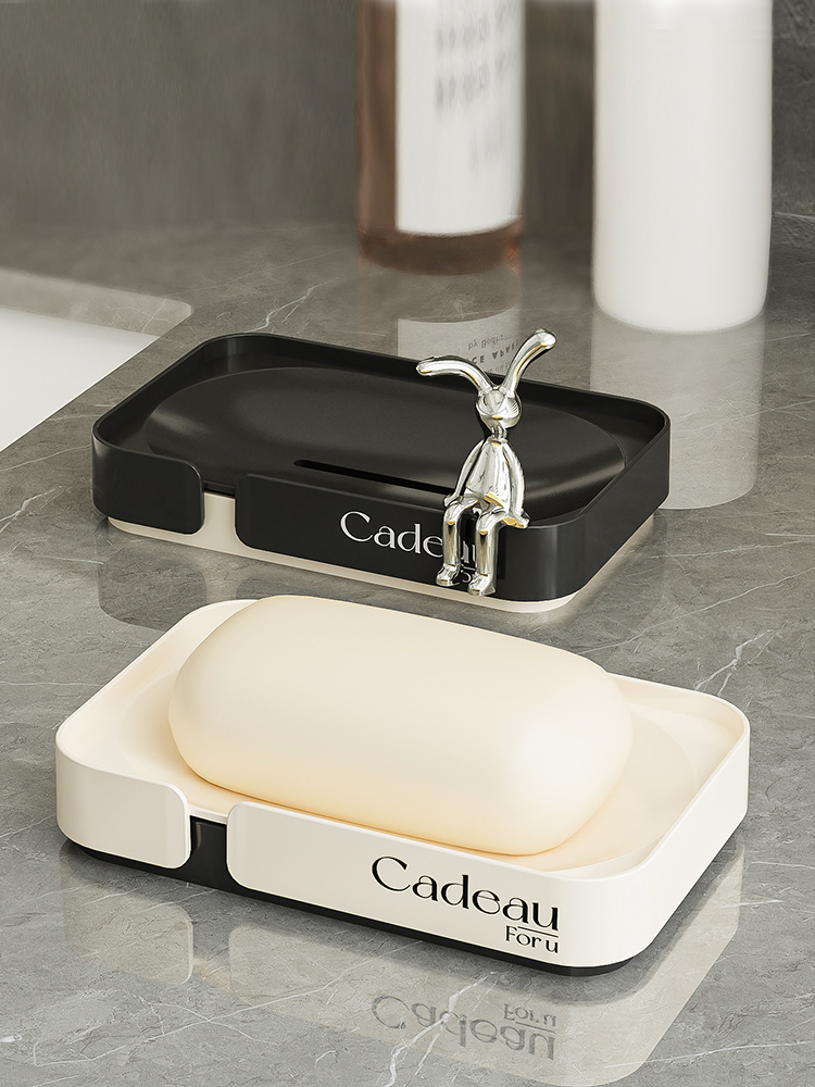 Soap Dish For Home Accessible Luxury High-End Draining Large Soap Box Bathroom Countertop Bathroom Storage Soap Dish Storage Rack