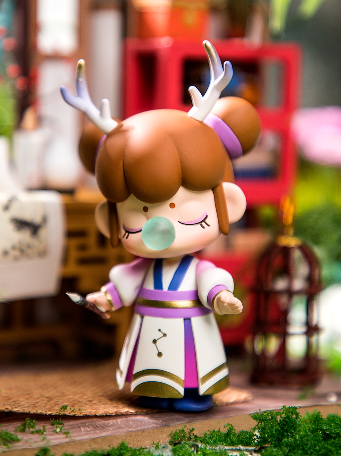 Lin Shen Does Not Know Where Unforgettable Fantasy Butterfly Essence Deer Fairy Lotus Fairy Ancient Costume Decoration Blind Box Figurine Garage Kits