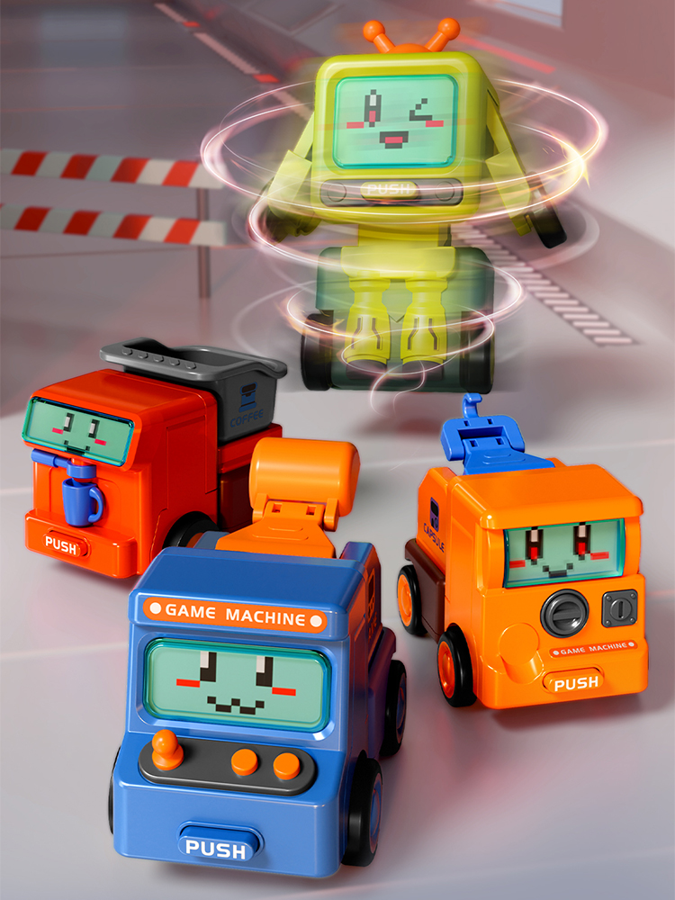 Kids Deformation Car Engineering Car Toys Boy 5 Excavator Inertia Collision Hit Tilting Crane 2 Baby 3 Years Old 4