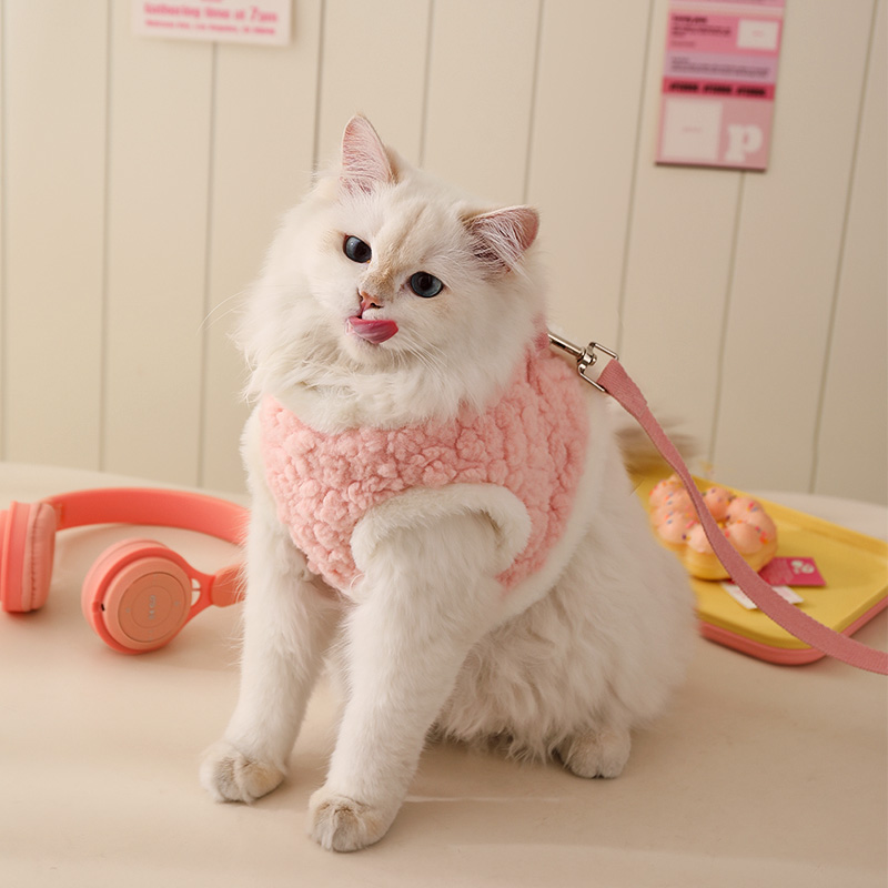 Cat Dog Breast Strap Winter Heattech Clothes Dog Leash Walking Dog Small Size Dogs Cat Rope Vest Pet Hand Holding Rope