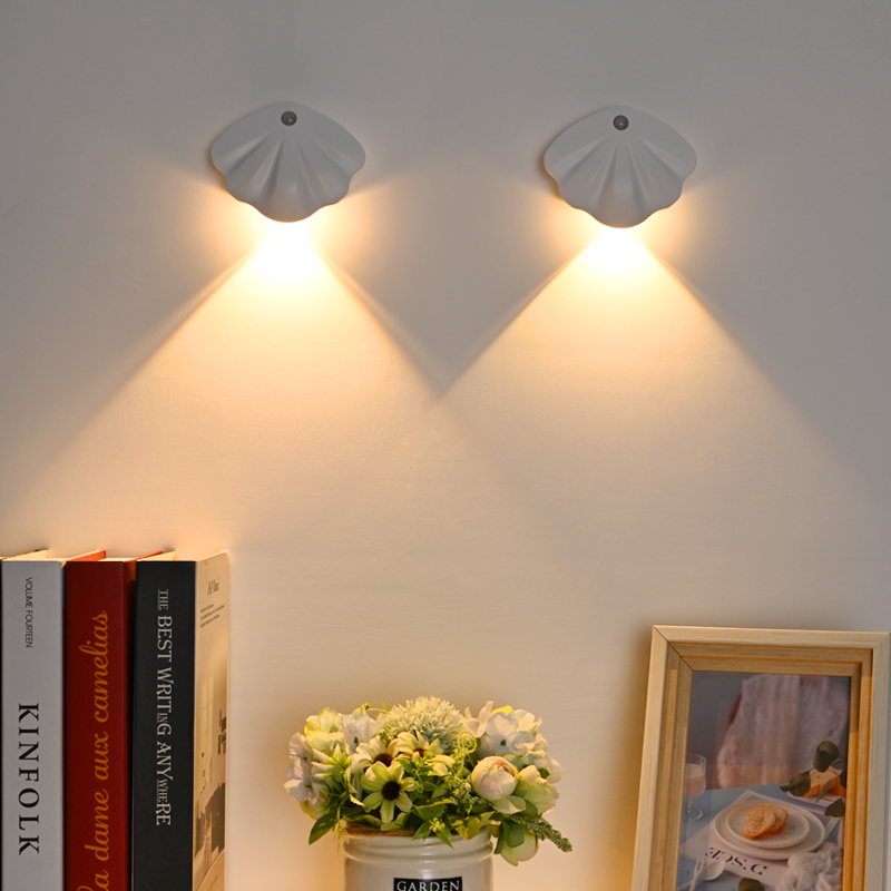 Year-Old Art Shell Wall Lamp Wireless Bedroom Ambience Light Wall Rechargeable Infrared Sensor Lamp Entrance