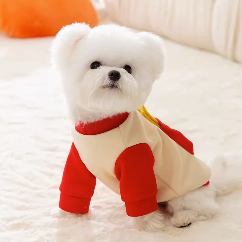 Hippie Dog Cute Three-Dimensional French Fries Traction Dog Clothes Pomeranian/Bichon Frise Teddy Pet Cat Autumn and Winter