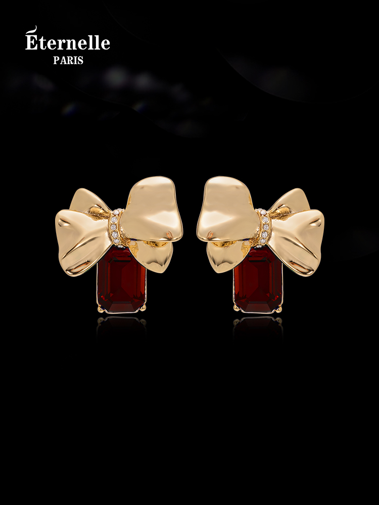 Eternelle French Eternal French Entry Lux Bows Earrings Female Simple Stud Earrings Elegant Fancy Earrings