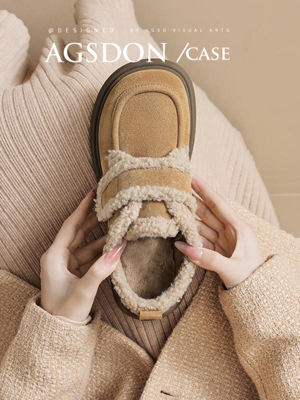 Fleece-lined Birkenstock Women's Snow Boots Winter 2024 New Arrival Pregnant Women Thermal Cotton-Padded Shoes Lamb Booties