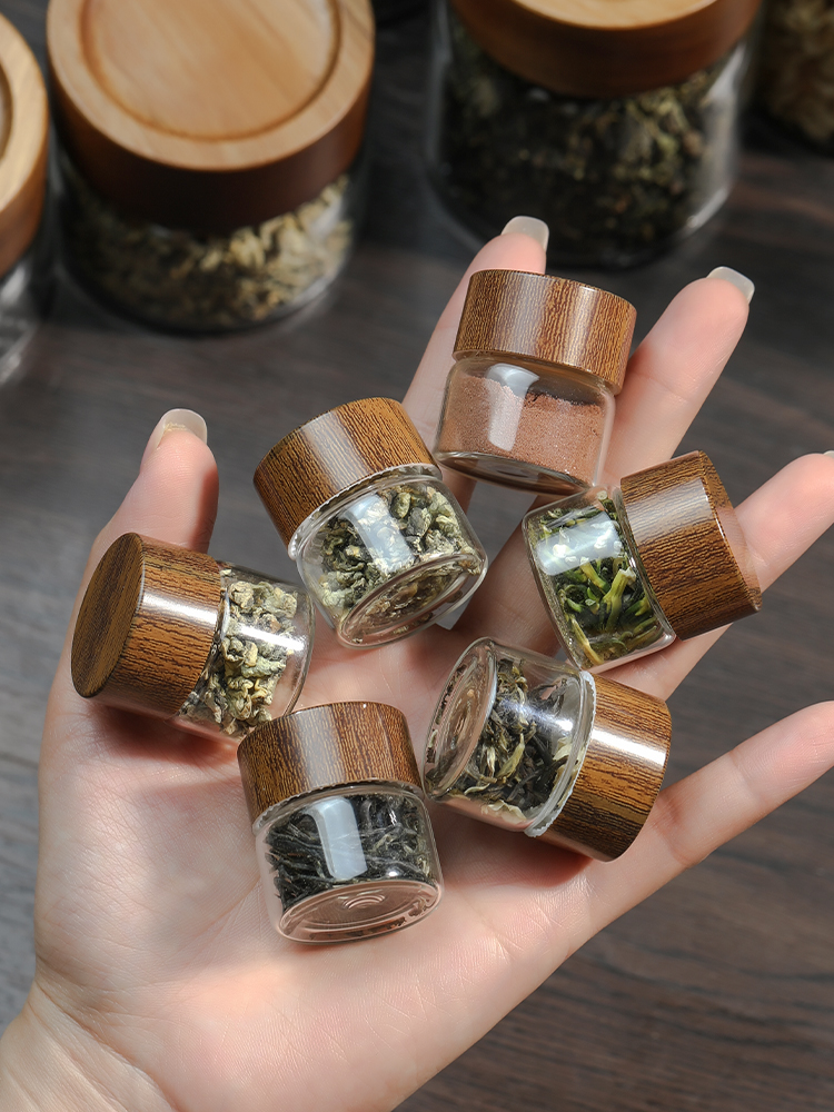 Lissa Tea Sealed Jar Food Grade Glass Ground Coffee Storage Jar Mini Coffee Bean Storage Tank Storage Bottle