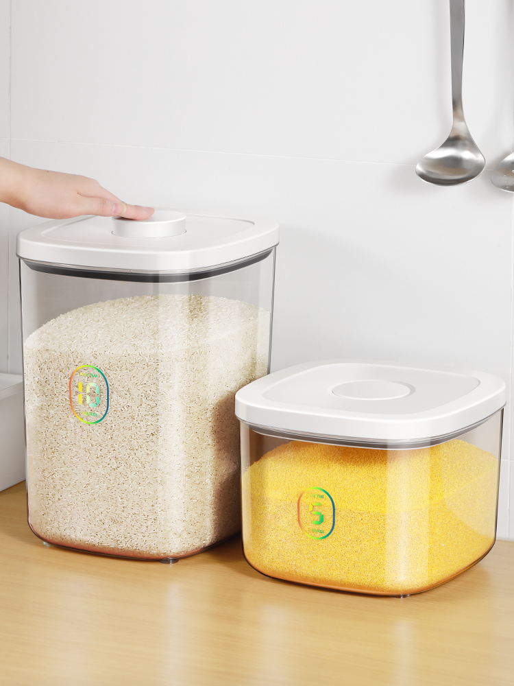 Qingqi Pressing Rice Bucket For Home Insect-Proof Moisture-Proof Sealed Rice Bucket Flour Large Capacity Storage Tank Rice Container Rice Bin