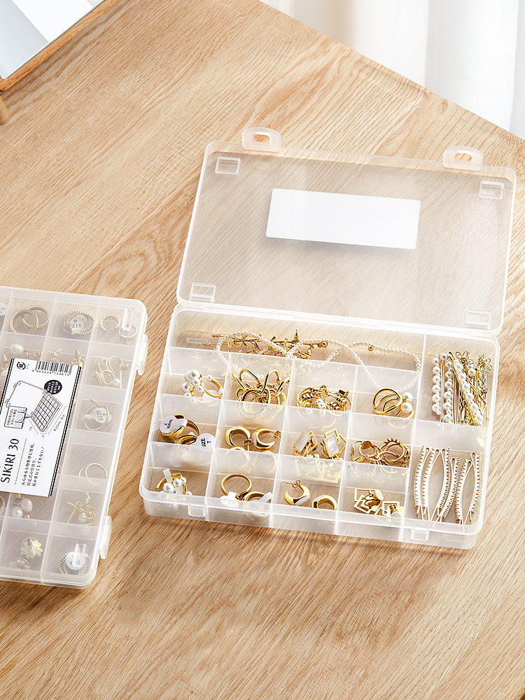 Japan Import Japan Import Jewelry Storage Organize Box Earrings Ear Stud Necklace Grid Box Transparent