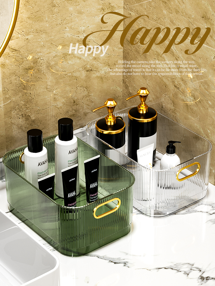 Accessible Luxury Desktop Cosmetics Storage Box Acrylic Dressing Table Facial Mask Skin Care Products Sundries Coffee Table Snacks Storage Basket