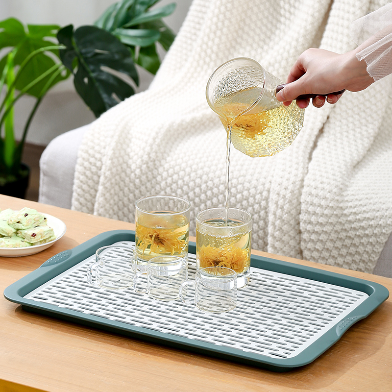 Rectangular Draining Tray Water Cup Teaware Tray Tea Tray For Home Tea Cup Storage Living Room Nordic Style Plate Saucer Tea