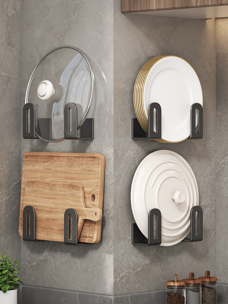 Punch-Free Pot Cover Rack Chopping Board Chopping Board Placement Device Wall-Mounted Stainless Steel Kitchen Shelf Handy Gadget