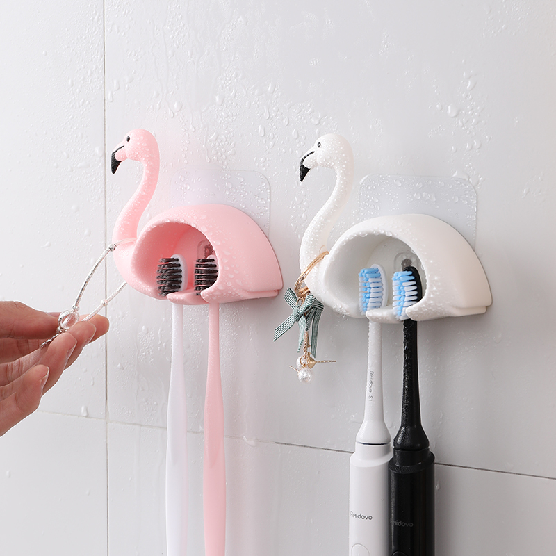 Toothbrush Rack Suction Cup Cute Multi-Functional Tooth-Cleaners Shelf Punch-Free Toilet Wall-Mounted Toothbrush Holder