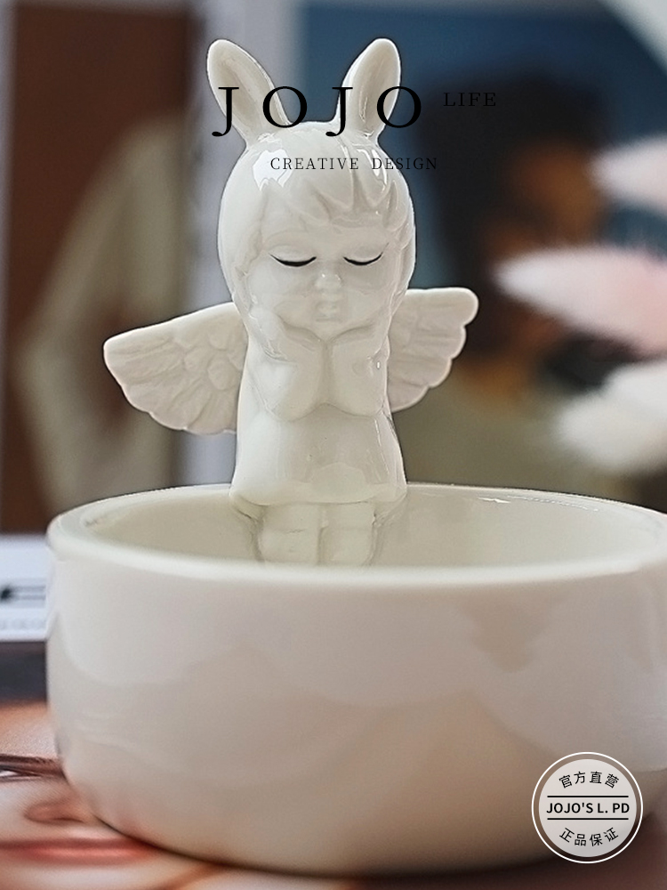 Jojo's L. Pd. Mayi. Romantic Living Room Bedroom TV Cabinet Ceramic Angel Candle Holder | Mayi