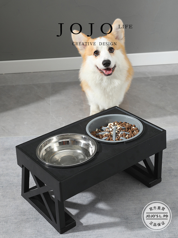 Jojo's L. Pd. Mr. Grocery. Cat and Dog Bowl Vertical Elevated Bowl Feeding Water Feeder Pets | Entering
