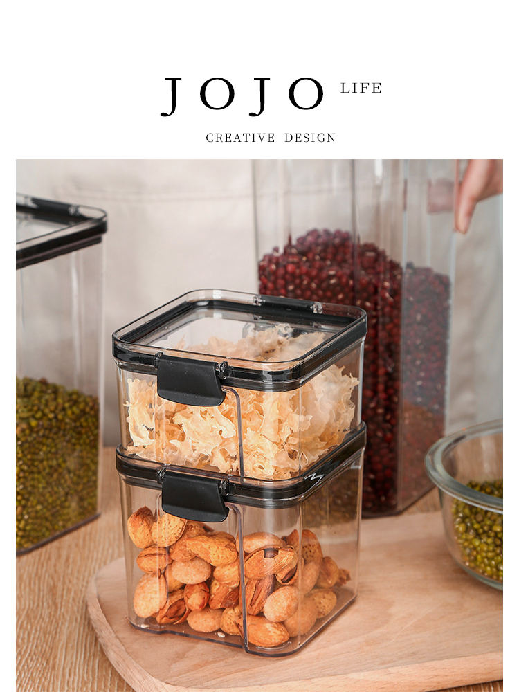 Jojo's L. Pd. Taste. Cereals Storage Box For Home Transparent Storage Tank Sealed Cans