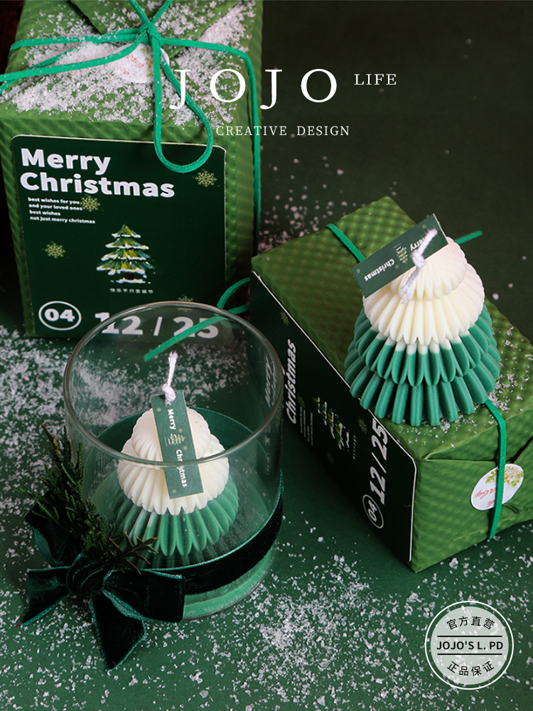 Jojo's L. Pd. Rough. Creative Smoke-Free Soy Wax Christmas Tree Creative Aromatherapy Candle | Hurricane