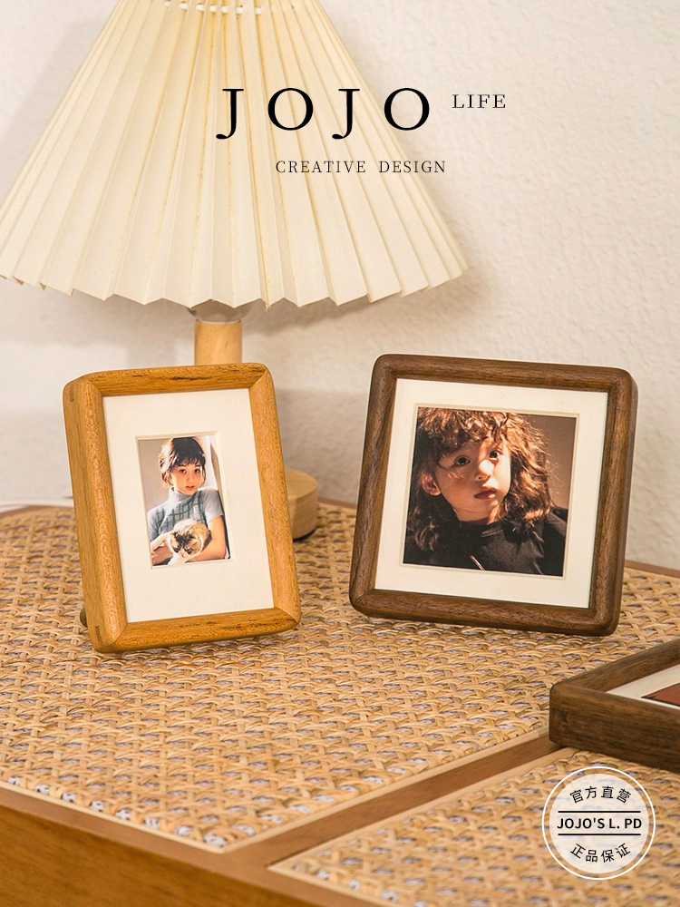 Jojo's L. Pd. Mr. Grocery. Solid Wood Mortise Mini Creative Small Pendulum Small Photo Frame | Instant