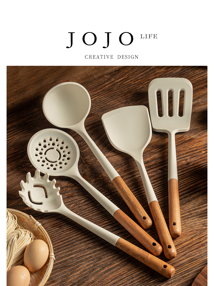 Jojo's L. PD · White · Kitchen Spatula For Home Silicone Shovel Heat-Resistant Food Grade Spatula | White Spatula