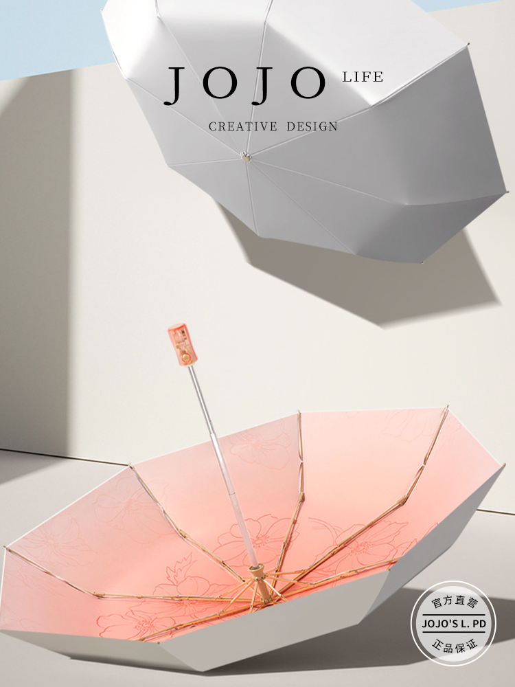 Jojo's L. Pd. Mr. Grocery. Umbrella 8-Bone Joint Three-Fold Titanium Silver Glue Sun Protection Sunshade | Erya