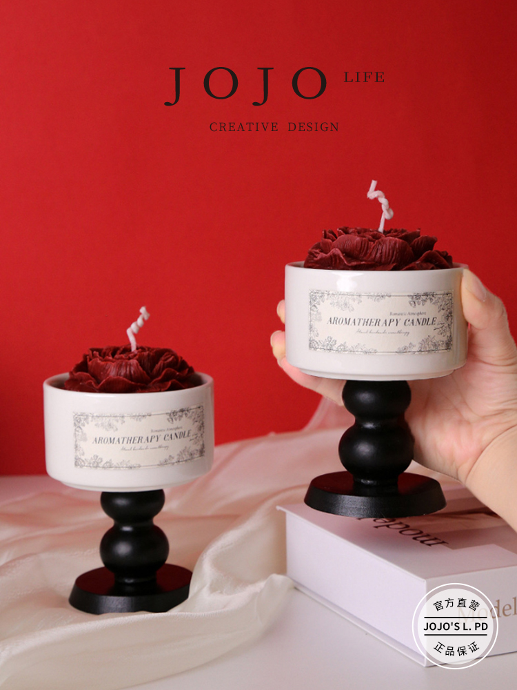 Jojo's L. Pd. Shocking. Red Camellia Aromatherapy Candle Gift Box Gift for Female Students