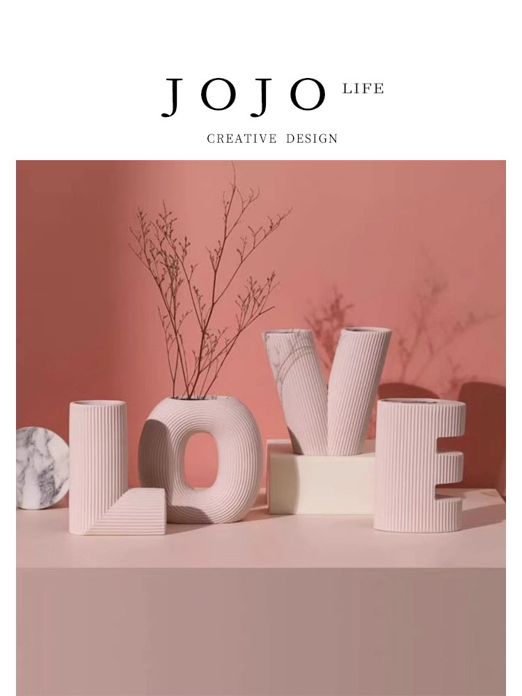 Jojo's L. PD · Beloved · Vase Ceramic Letter Modeling Creative Home Fancy | Love