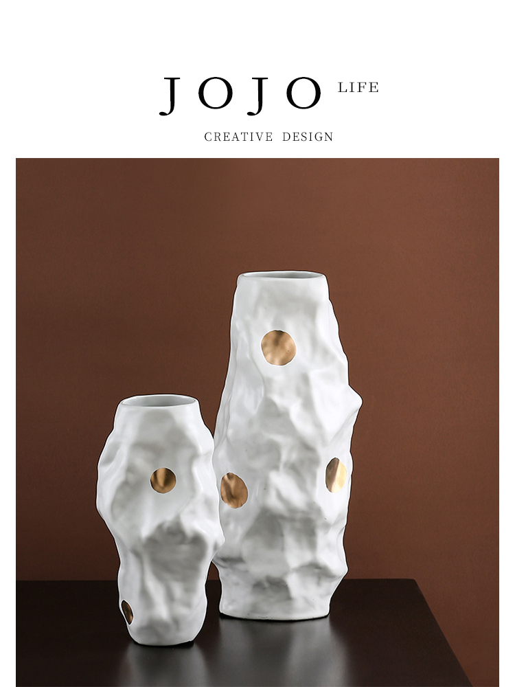 Jojo's L. PD · Fold · Vase Home High-End Modern Art Ruched Ceramic Flowerpot | Ruched
