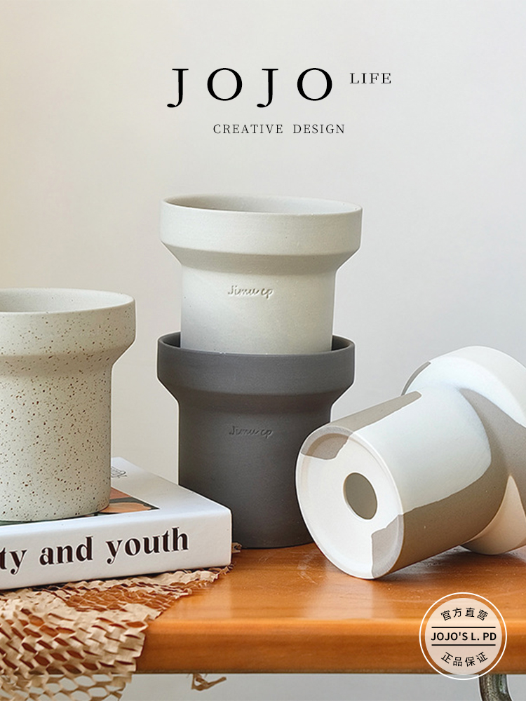 Jojo's L. Pd. Unmanned. Nordic Minimalist For Home Fancy Decorative Ceramic Flower Pot | Nobody