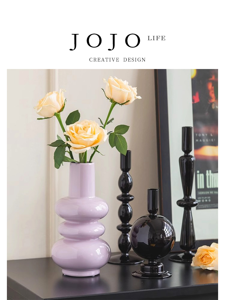 Jojo's L. PD · Maple · Vase French Taro Purple Ceramic Decoration Flower Arrangement Accessible Luxury | Spring Maple