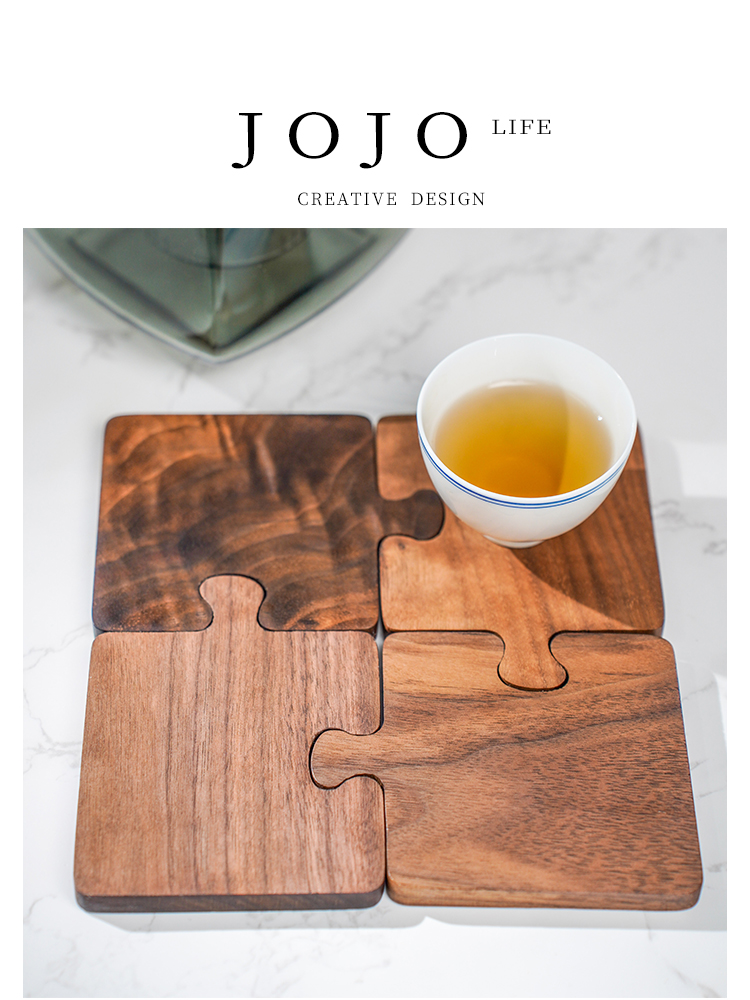 Jojo's L. PD · Puzzle · Heat Proof Mat For Home Walnut Solid Wood Puzzle Cup Coaster | Puzzle
