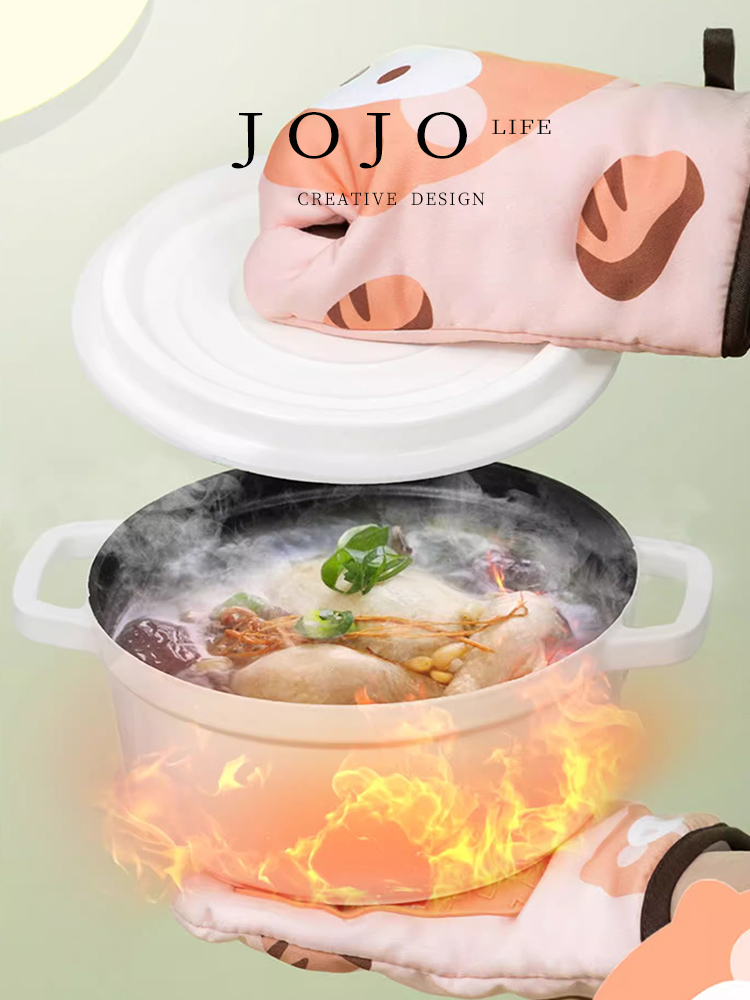 Jojo's L. Pd. Mr. Grocery. Kitchen Oven Gloves Insulation Oven Mitts Thick and High Temperature Resistant | Dawei
