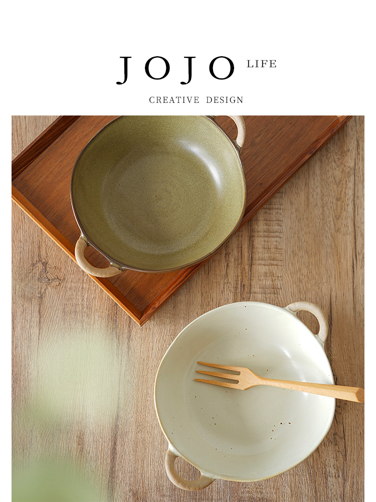 Jojo's L. Pd. Slightly. Tableware Xitian Muyu Double-Ear Bowl For Home Japanese Style Ramen Bowl Slightly Cool