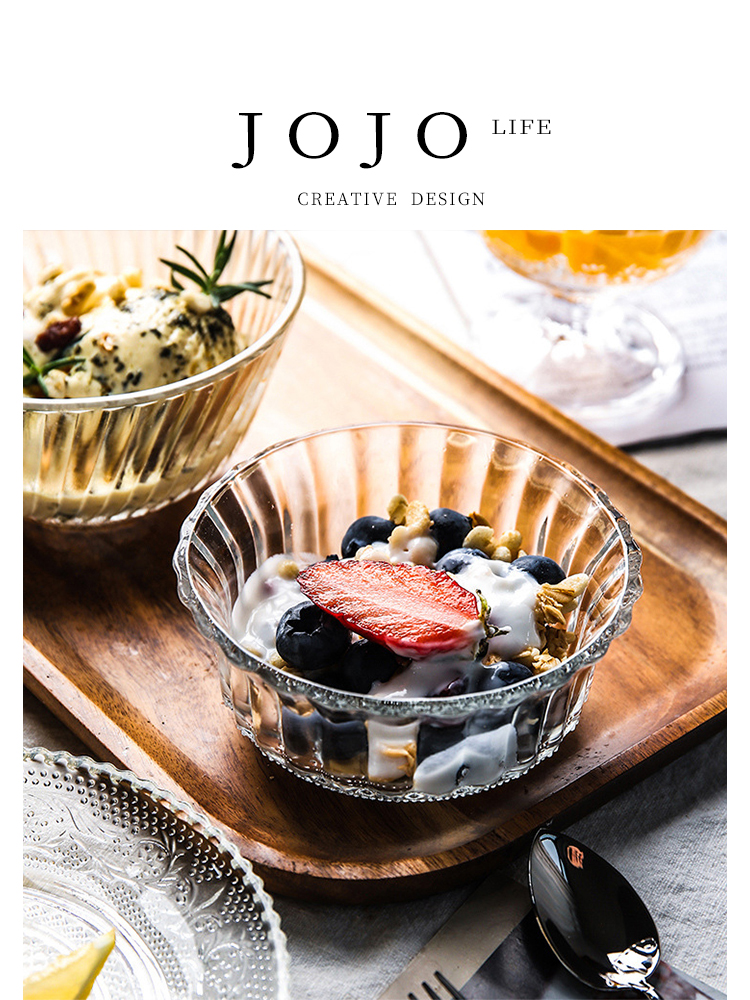 Jojo's L. PD · Eternal · Tableware For Home Glass Dishware Retro Embossed Transparent Plate | Eternal