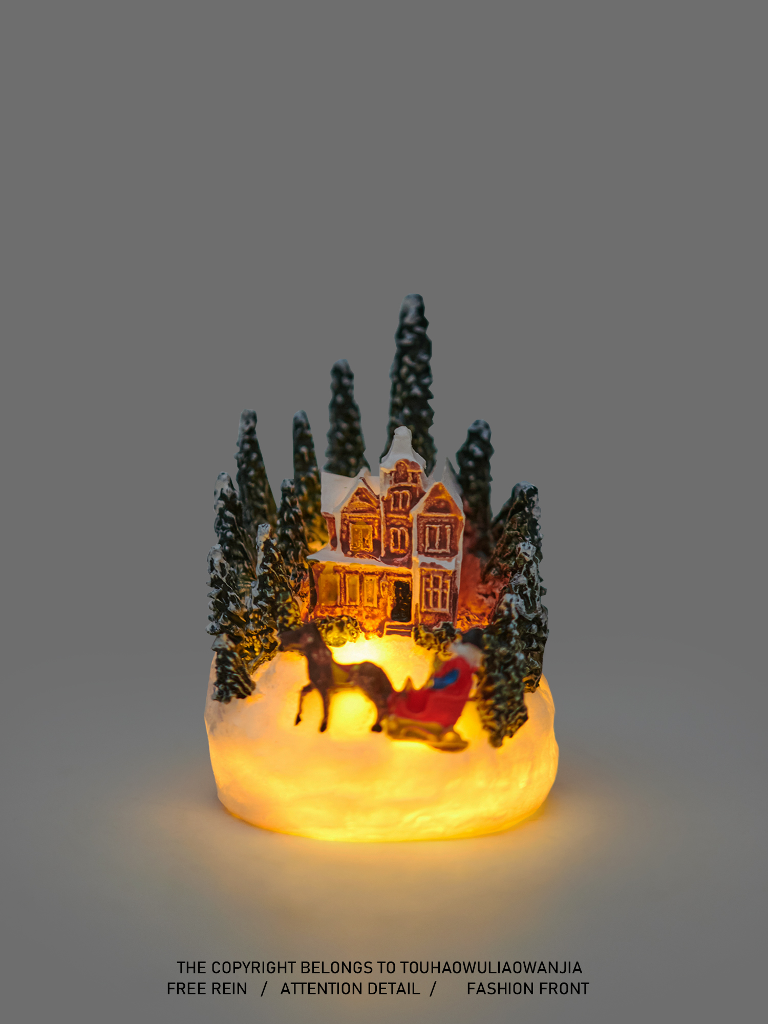 The Number One Home Is Boring. Send TA a Elk Small House to Play Resin House Luminous Ornaments Christmas Gifts
