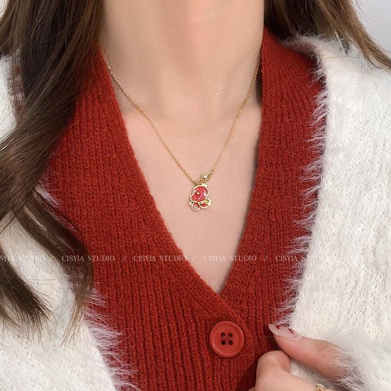 Painting Snake More Blessed ~ Year of the Snake Elegant Necklace Female Spring Accessible Luxury Fancy 2025 New Style Collarbone Necklace