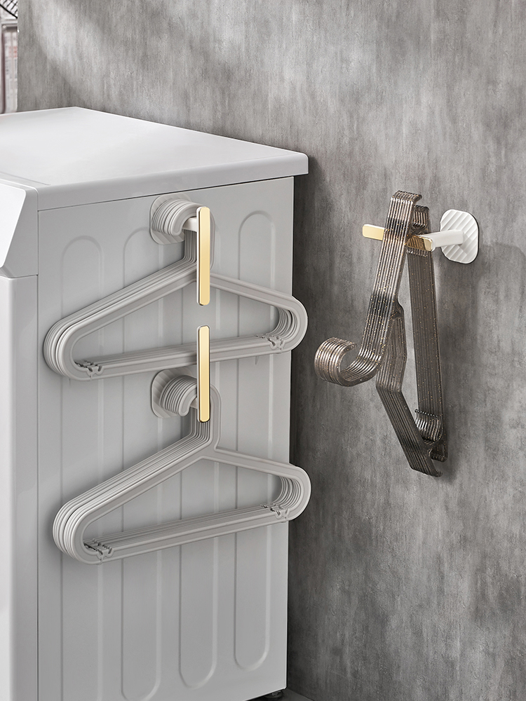 Hanger Storage Fantastic Home Balcony Storage Multi-Functional Retractable Wall-Mounted Punch-Free Wall Hanger Clothes Storage Rack