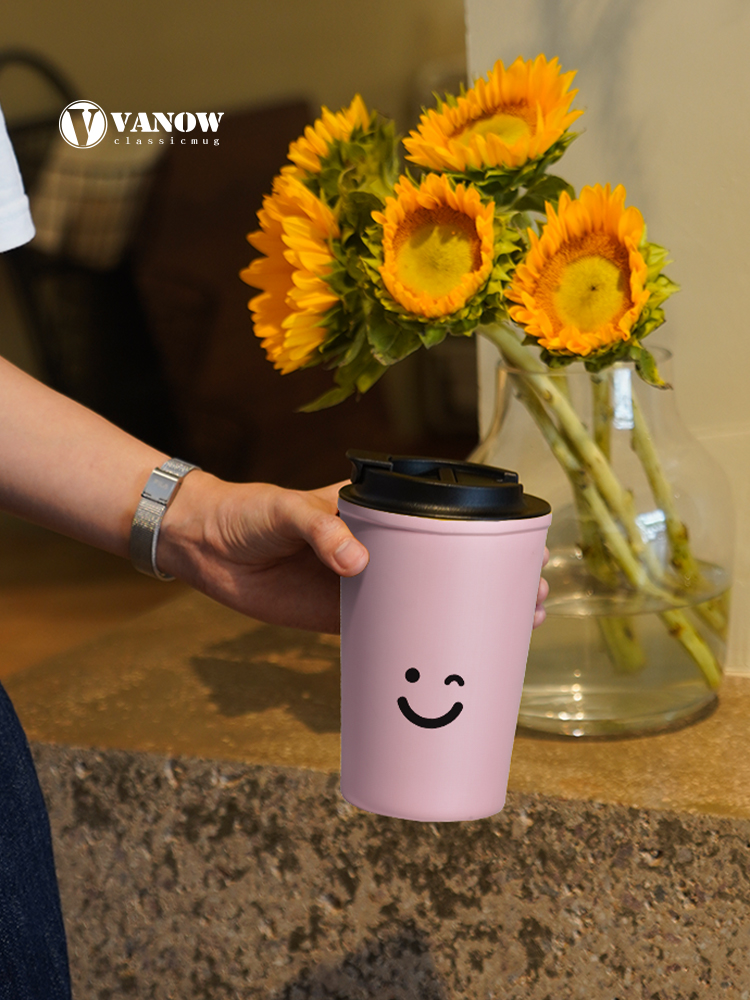 Vanow Vacuum Cup Female Water Cup Accompanying Male Dopamine Good-looking 316 Stainless Steel Portable Student Coffee Cup