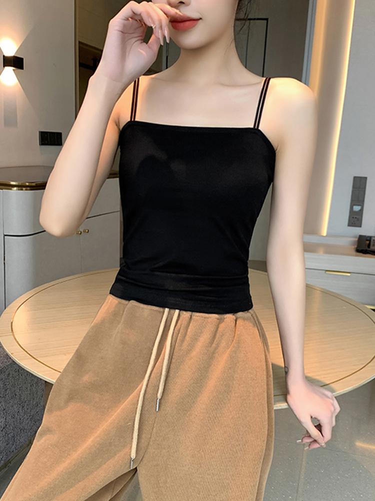 Black off-the-Shoulder Small Camisole Women's Summer 2024 New Arrival No Chest Pad Beauty Back Inner Wear Base Tube Top Tops