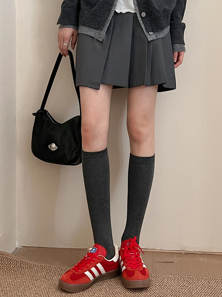 Boneless Calf Socks Autumn and Winter Knee Socks Solid Stockings JK Versatile Spring and Autumn Breathable American Preppy Wear