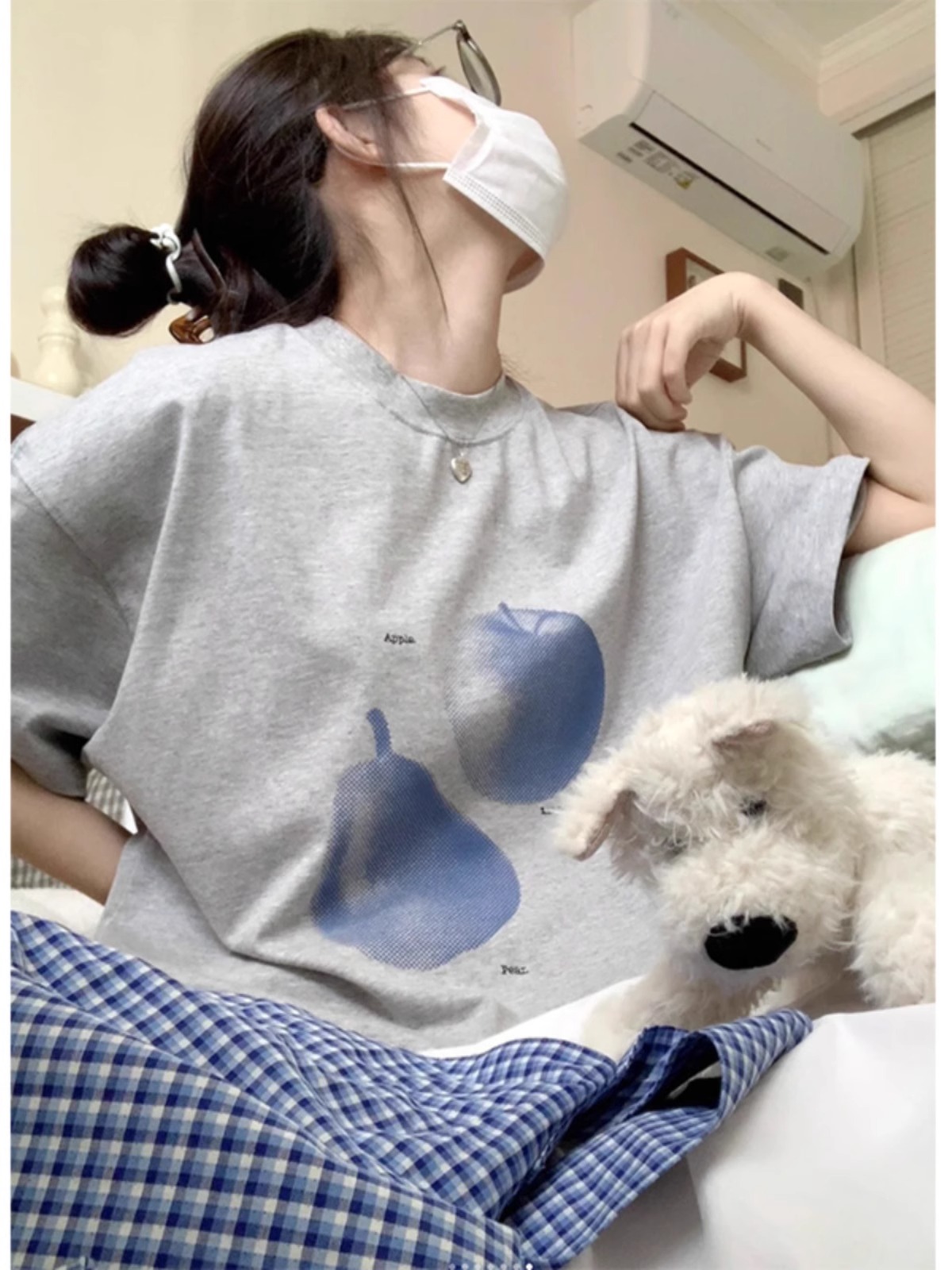American Retro Gray Short Sleeve Pure Cotton T-Shirt Women's Summer Unisex Style Couple's Tops Trendy plus Size Half Sleeve T-shirt