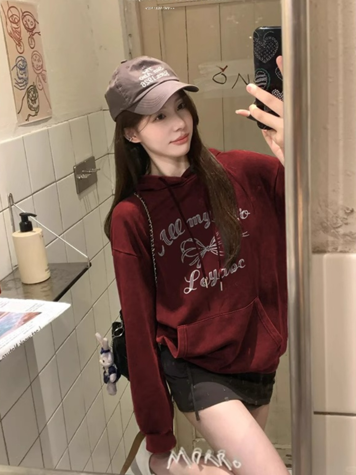 Oversize Ankela Red Hoodie Sweatshirt