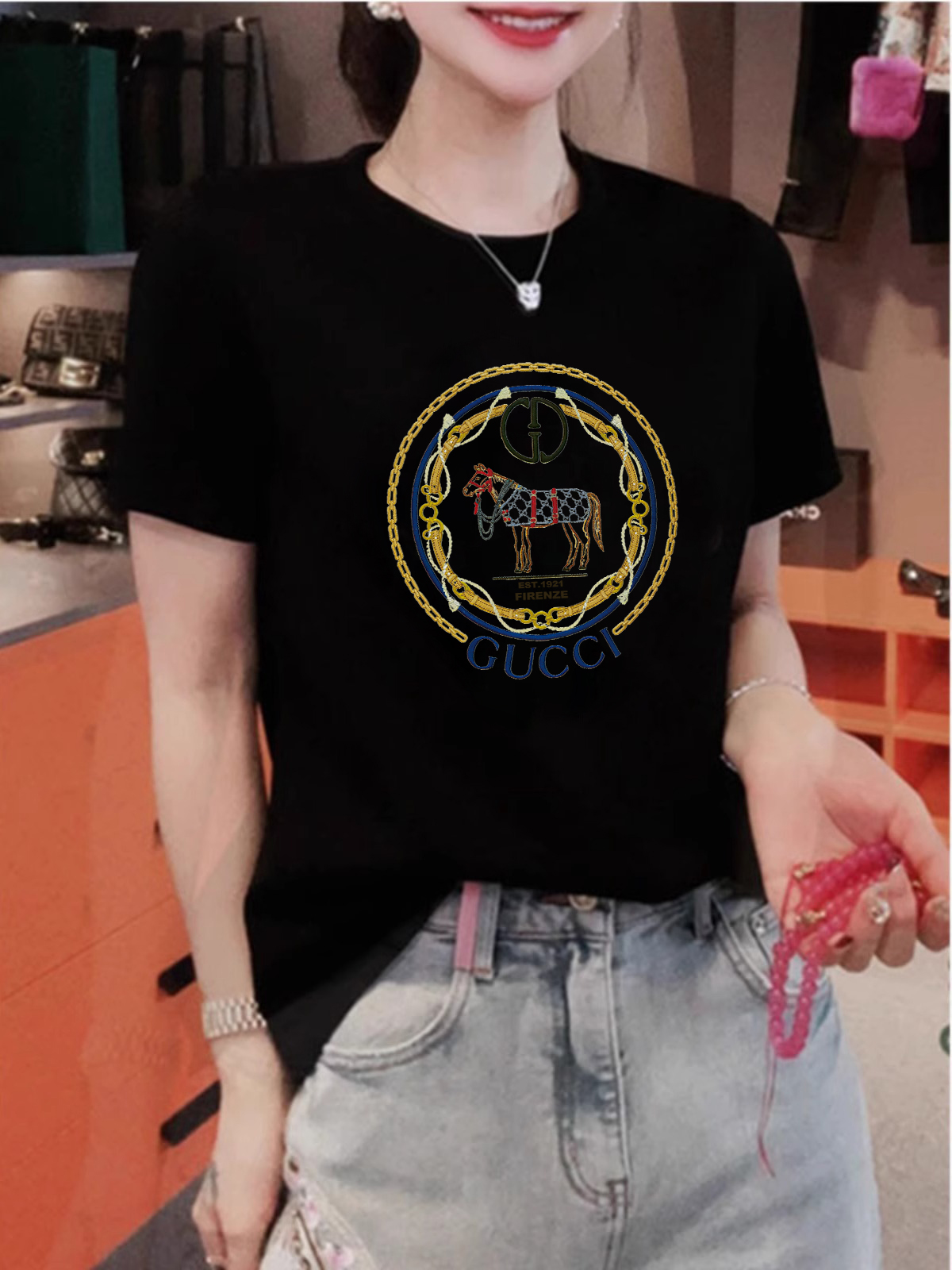 American Retro White Shoulder Short Sleeve T-Shirt 2025 New Arrival Summer Pure Cotton Stylish Slim Looking Fat Hiding Top Women