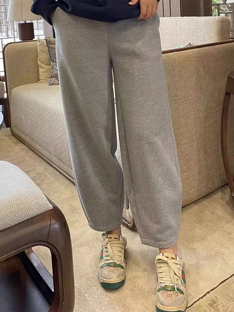 Gray Casual Athleisure Casual Sweatpants for Women High Waist Slim Looking Loose Loose Pants New Arrival Children 2025 Best Selling Spring & Fall