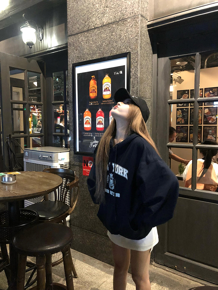 Fancy Wear round Neck Creative Printed Hoodie Female Spring & Fall 2025 New Arrival Loose Casual Coat Top
